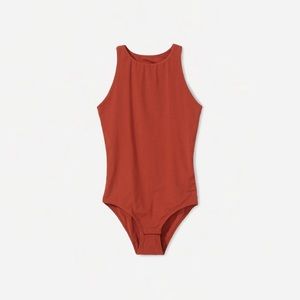 The High-Neck Tank Bodysuit in Brick from Everlane